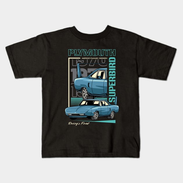 Plymouth Superbird Classic Car Kids T-Shirt by milatees